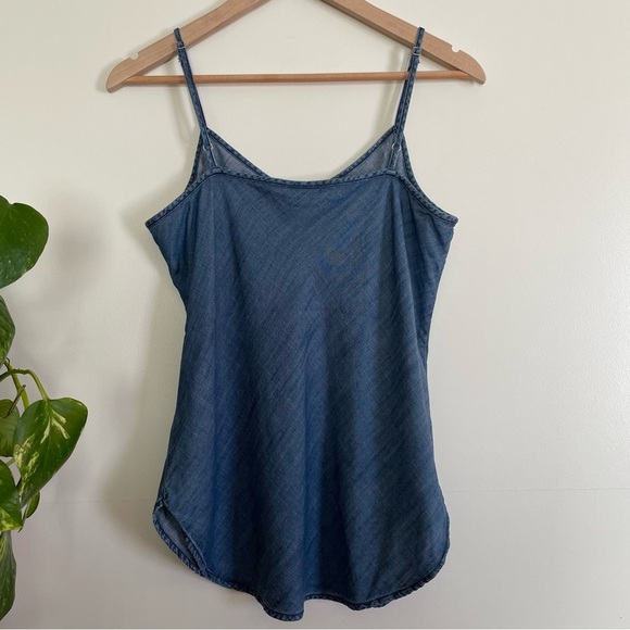 Gap 1969 Blue Denim Chambray Camisole Tank Top with Spaghetti Straps Siz… - Picture 7 of 10